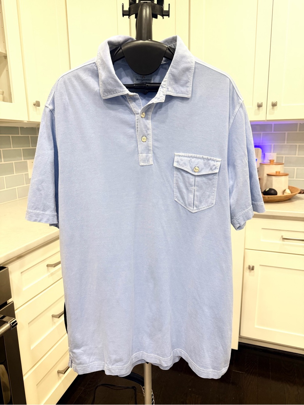 Tommy Bahama Light Blue Pocket Polo